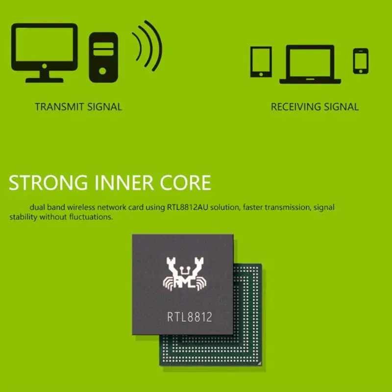 

Dual Band 2.4G/5G WiFi USB3.0 Adapter RTL8812AU Chip Wireless AC High Gain Antenna Net-work Card for Desktop Laptop