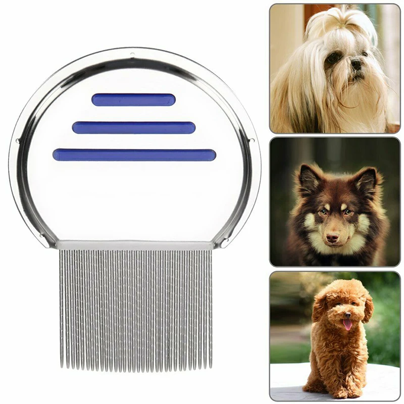 3 Color Pet Removes Flea Comb Cat Dog for nits & eggs Removal Tools Pets products Steel Metal Head gr8 | Дом и сад