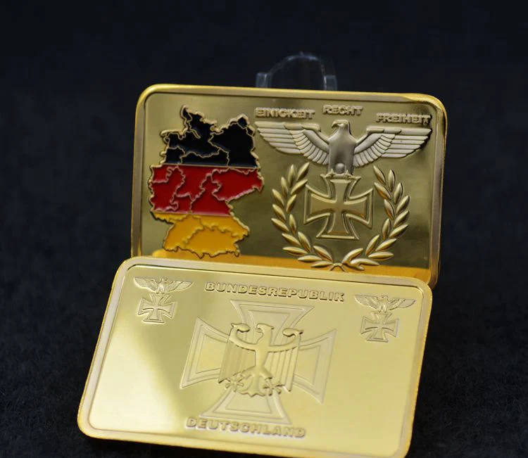 Deutsche Железный крест Орел 24 К позолоченный слиток бар немецкая карта Bundesrepublik Золотой бар на заказ для продвижения
