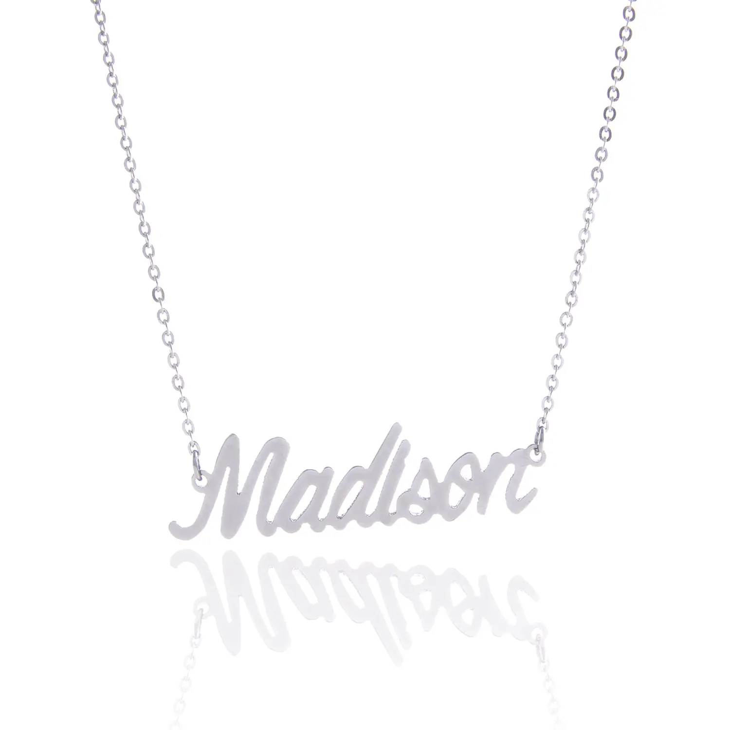 

Hot Fashion Silver Color Personalized Name Necklace Stainless Steel Customized Metal CutNecklaces Custom Wedding Jewelry