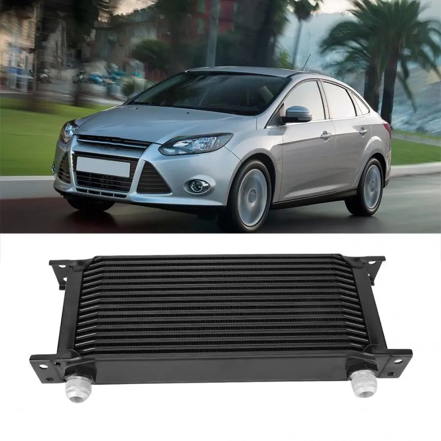 Трансмиссия масляный радиатор авто модифицированный аксессуар замена 16 строк Черный Двигатель масляный радиатор комплект