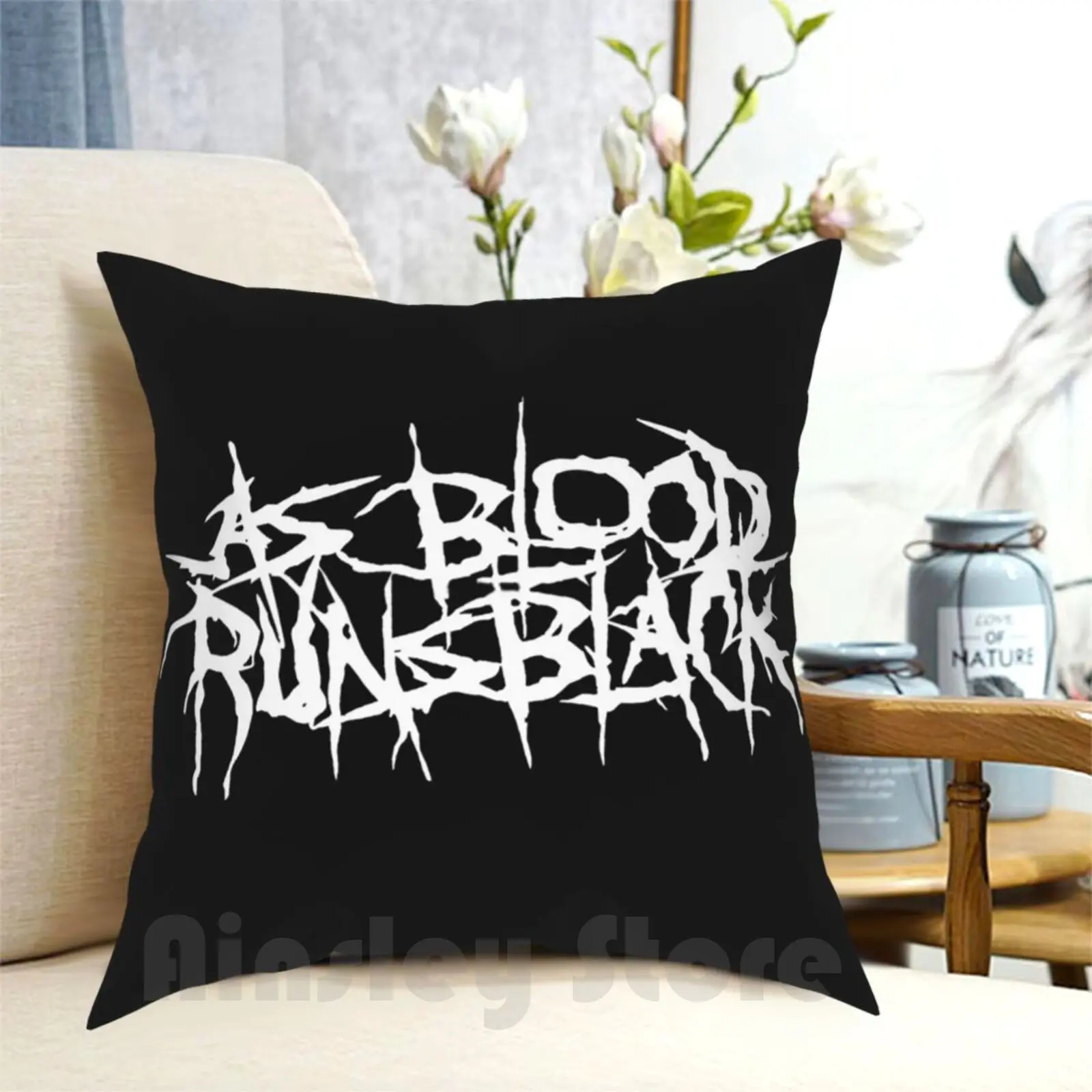 Как кровь бегает черная подушка чехол с принтом домашняя мягкая наволочка