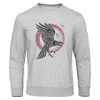 Пуловер мужской, флисовый, с вороном, в стиле хип-хоп, на осеньзиму, 2019