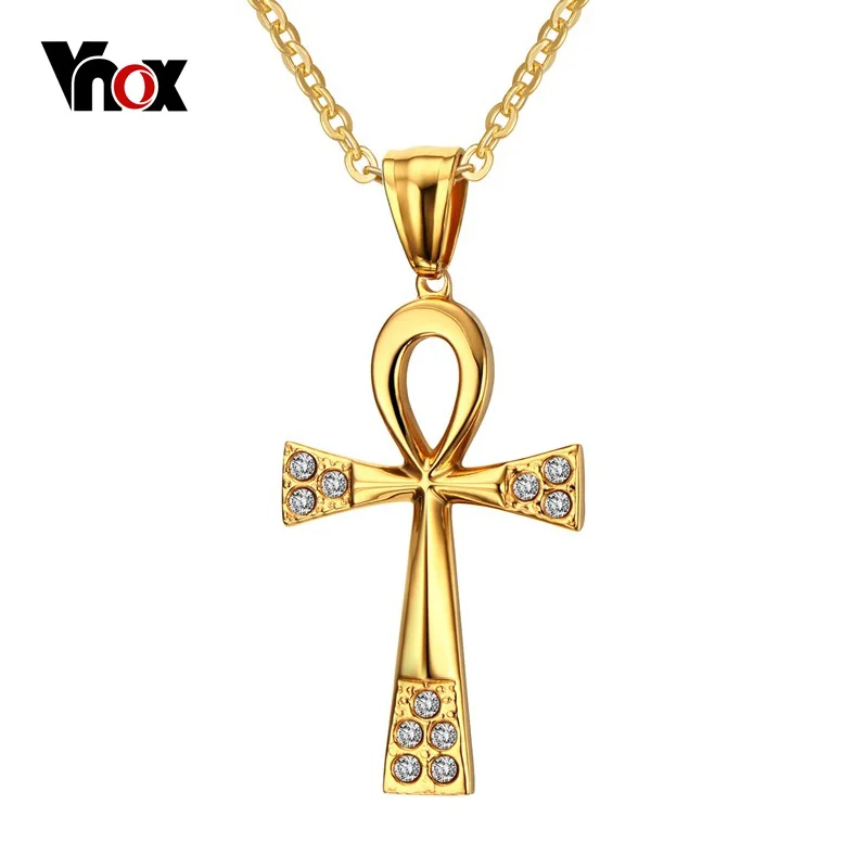 Vnox бренда АНК Цепочки и ожерелья кулон ключ Нил золото цвет цепь для Для