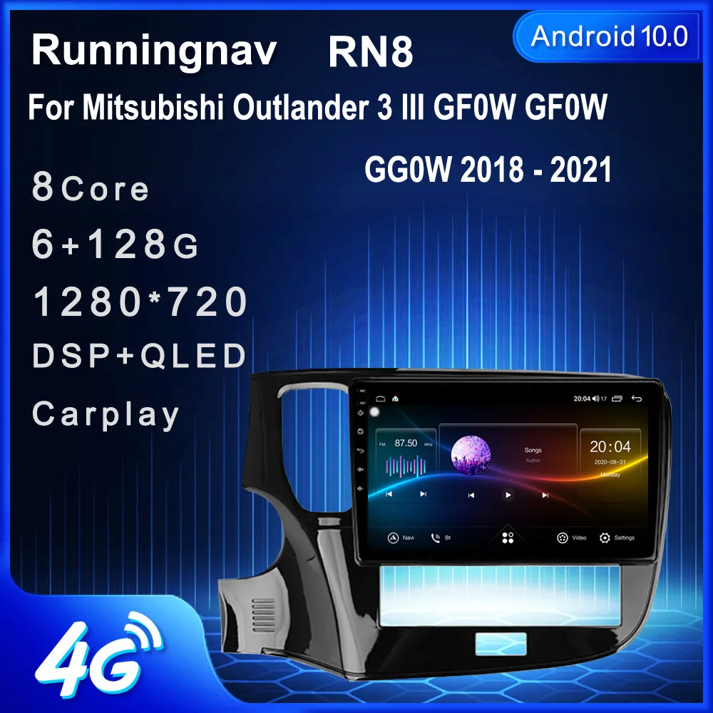 Runningnav для Mitsubishi Outlander 3 III GF0W GG0W 2018 2021 автомобильное радио мультимедийный