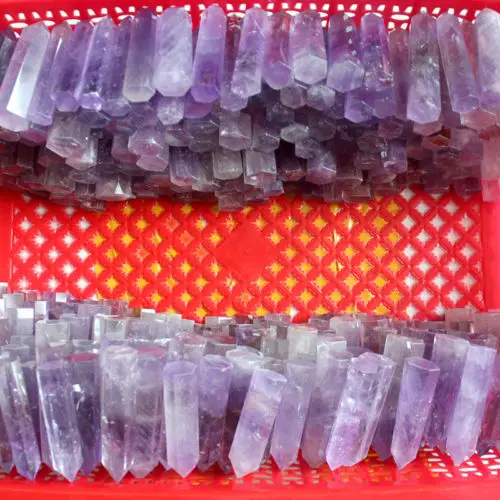 10Pcs/Lot 4-5cm Natural Purple Amethyst Quartz Crystal Point Wand Healing Reiki | Дом и сад