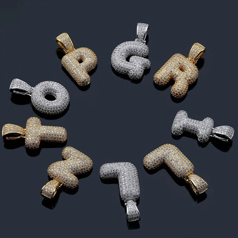 Подвеска с именем из 26 букв под заказ ожерелье кубического циркония золотого