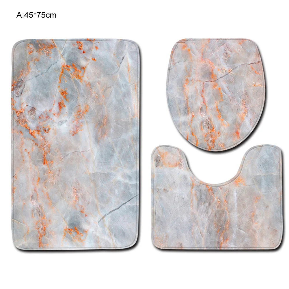 3 шт. мраморная текстура крышка для унитаза напольный ковер коврик набор домашний