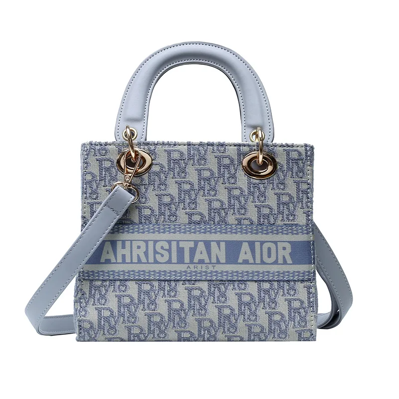 

Women's Bag 2021 new retro fashion print hand-held bag net red letter one-shoulder stiletto bag