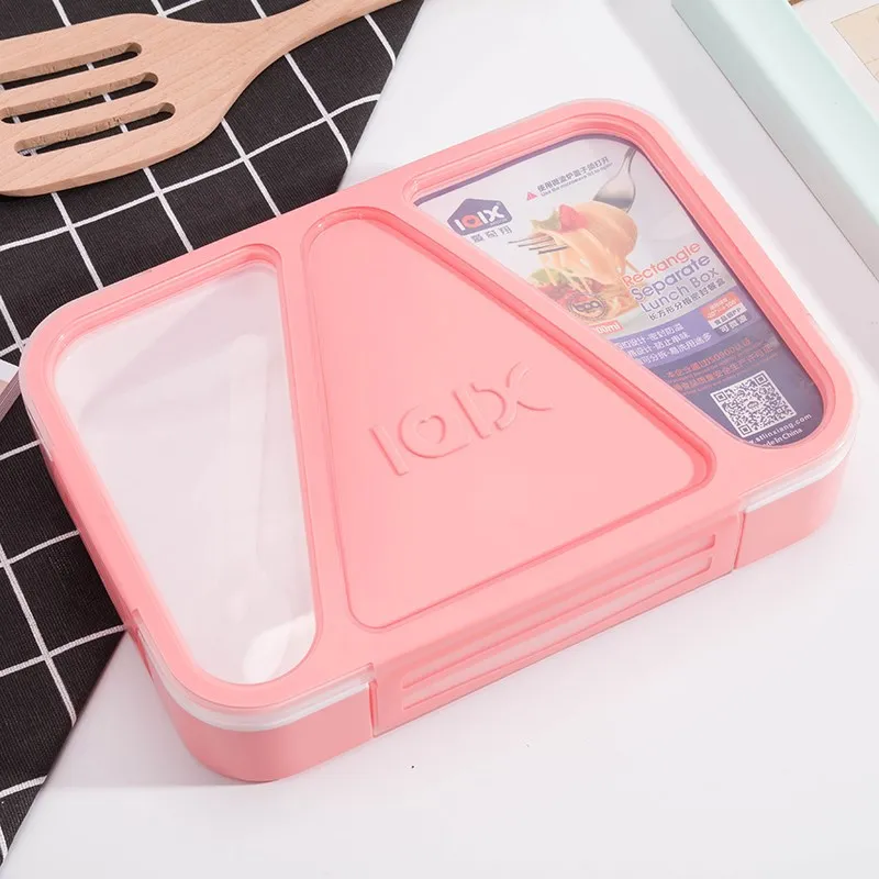3 перегородки Портативный Ланч бокс для микроволновой печи Bento Box здоровый