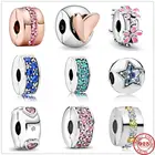 Новые бусины-шармы Сердце свободной руки с розовым ПАВЕ, подходят для оригинальных шармов Pandora, серебро 925, браслет сделай сам, женские модные украшения