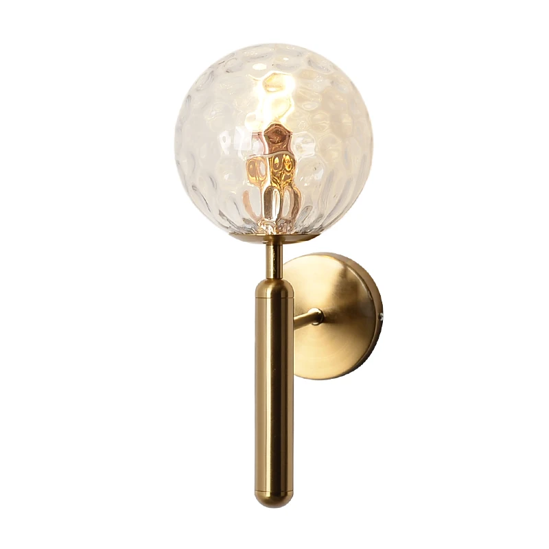 

Modern Glass ball Wall Lamp Bedroom Bedside lamp round Mirror wall light LED Wall Sconces Nordic kitchen lighting fixtures