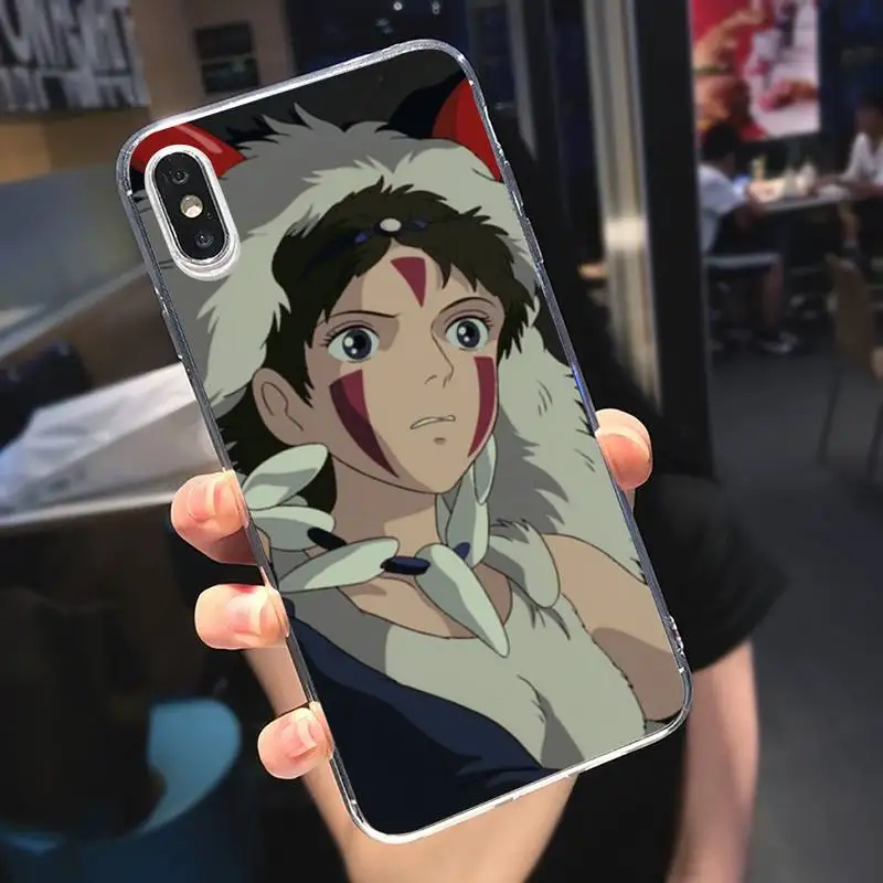 

Studio Ghibli Princess Mononoke Phone Cases Transparent for iPhone 6 7 8 11 12 s mini pro X XS XR MAX Plus