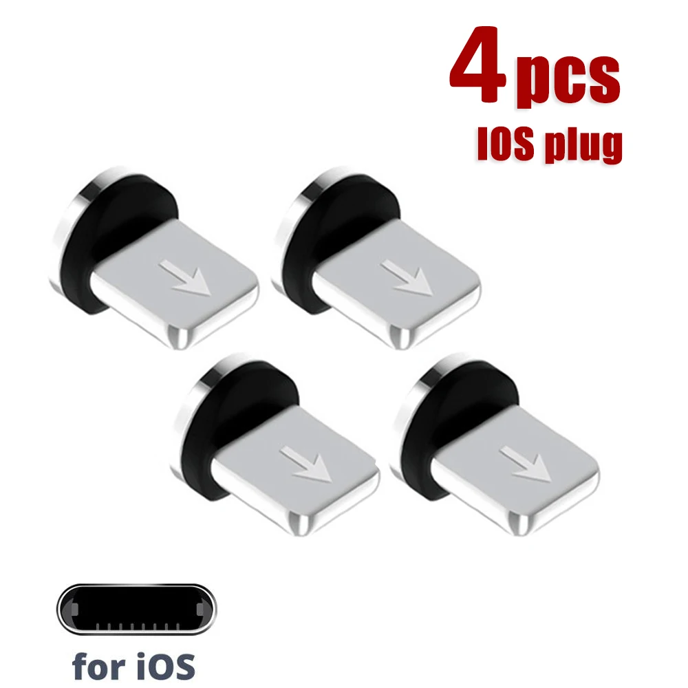 uslion 4 pcs 360 rotation magnetic cable plug tips for mobile phone replacement parts durable converter charging cable adapter free global shipping