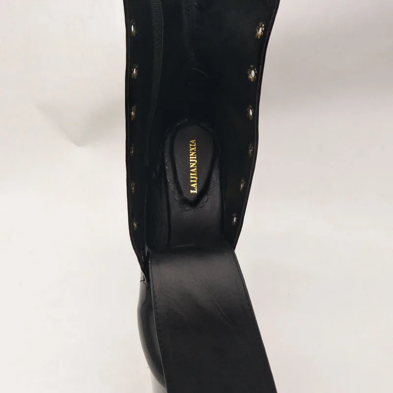 

LAIJIANJINXIA Fashion Sexy Knight 8 inch High Heel Platform Ankle Boots Women Autumn Winter Shoes 20cm Black Pole Dancing Boots