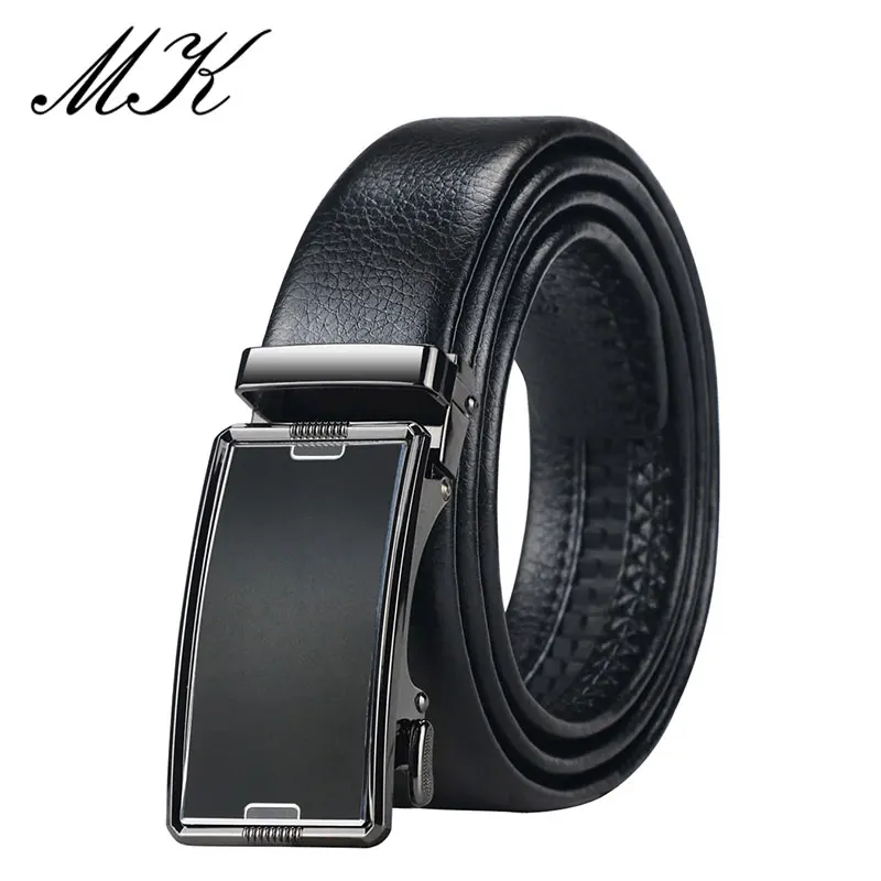 Maikun Belts for Men Automatic Pattern Metal Buckle Belt Classic Popular Men Belt for Business