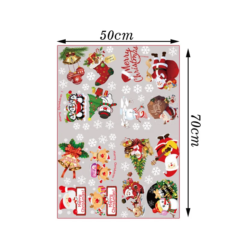 Дисплей стикер на стену окно Санта самонаклеивающийся Снеговик винил ПВХ