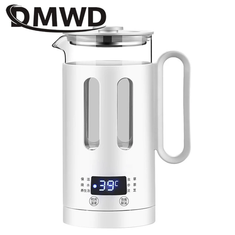 plastic handle white DMWD мини многофункциональный электрический чайник из нержавеющей стали, сохраняющий здоровье, стеклянный вареный теплый чайник, грелка, бутылка - Цвет: plastic handle white