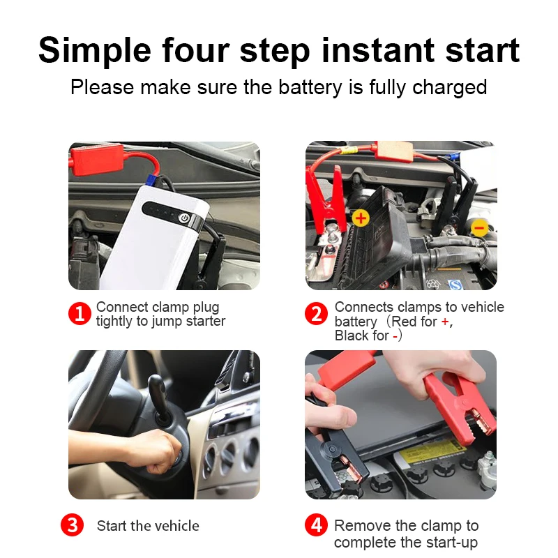 Portable 12V Car Jump Starter Battery Charger USB Power Bank Starting Device Start-up for Motorcycle St |