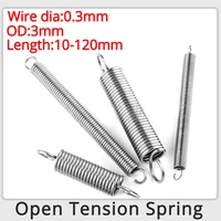 wire dia 0 3mm open tension spring s hook helical pullback extension 304 stainless steel furniture home improvement door springs