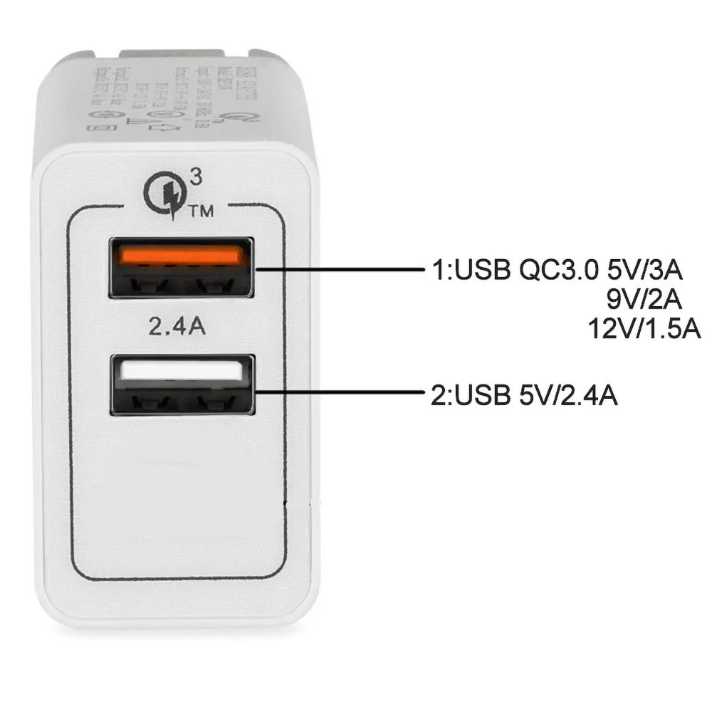 PHOMAX Зарядное устройство USB 3 0 240 в быстрое зарядное для телефона iPhone X xs 8 7 iPad samsung