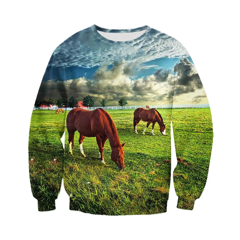 

3D printing Mustang chain shirt fashion casual Street hip hop Sweatshirt Hoodie---aaa