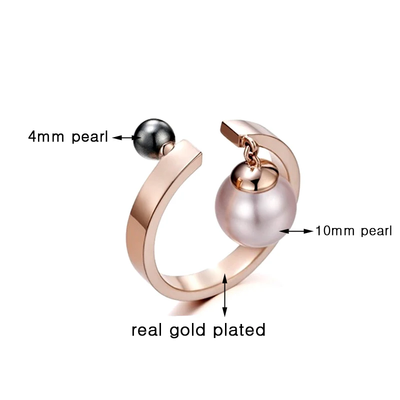 SINLEERY Модные женские регулируемые открытые кольца с подвеской из искусственного