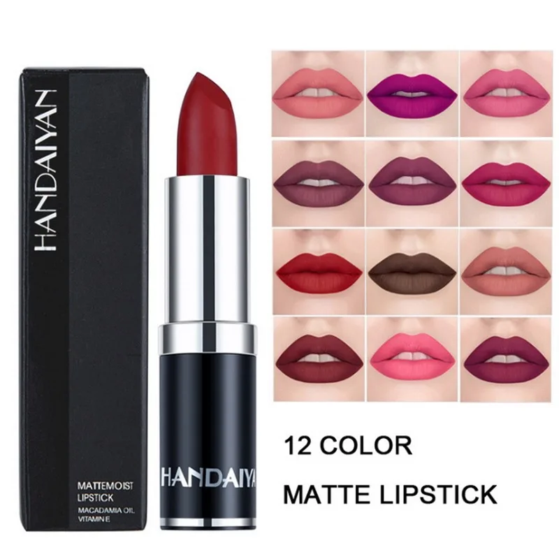 

12Colors Waterproof Long Lasting Matte Lip stick Lip Gloss Cosmetic Velvet Non-Stick Cup Lips Matte Make Up Lip Gloss Maquillage