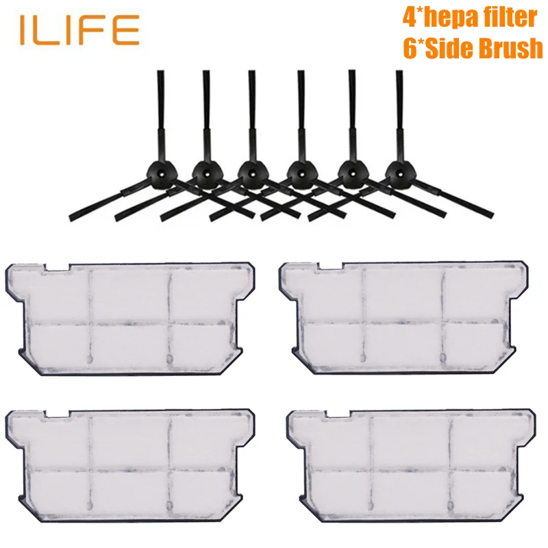 10p Chuwi ilife v7 v7s v7spro V7s plus Запчасти для роботизированного пылесоса комплект основная щетка+ боковая щетка+ фильтр от пыли hepa+ аксессуары для швабры - Цвет: 10p