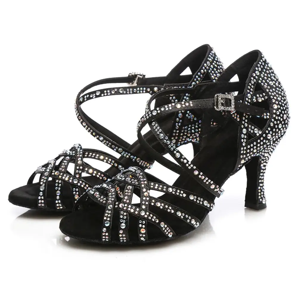 Туфли Стразы для латиноамериканских танцев женские туфли на высоком каблуке 6/7 5/8