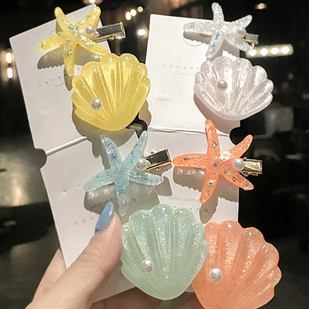 Женские Элегантные Кристальные жемчужные заколки для волос морская звезда
