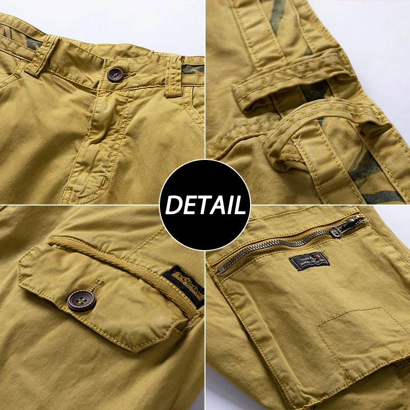

Summer Men Cargo Shorts Cotton Bermuda Multi-Pocket Camouflage Men's Denim Short Casual Pants Clothing Male Social Cargo Short