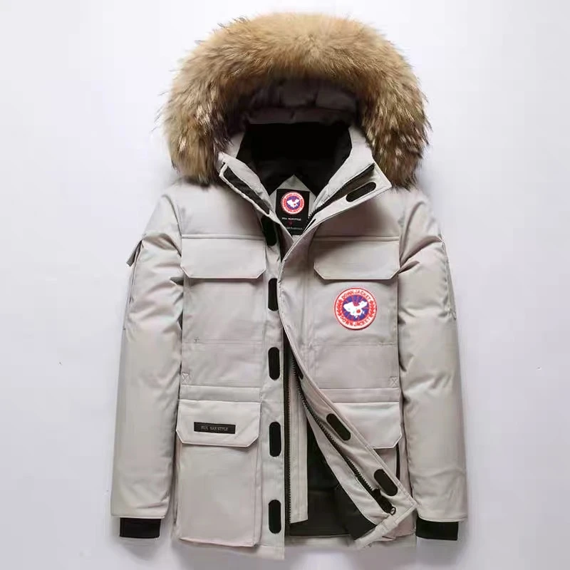 Chaqueta de invierno para fuera de temporada, ropa de trabajo al aire libre de estilo canadiense, abrigo caliente de ganso para pareja-3