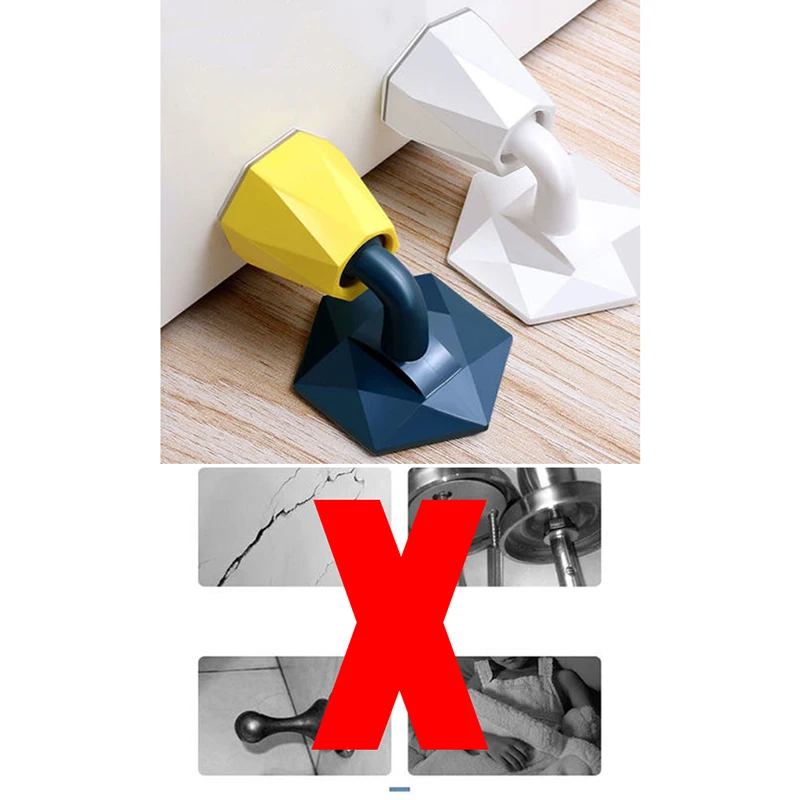 Tope de puerta de silicona, pomo Protector de pared, Savor, a prueba de golpes, almohadilla de tope-0