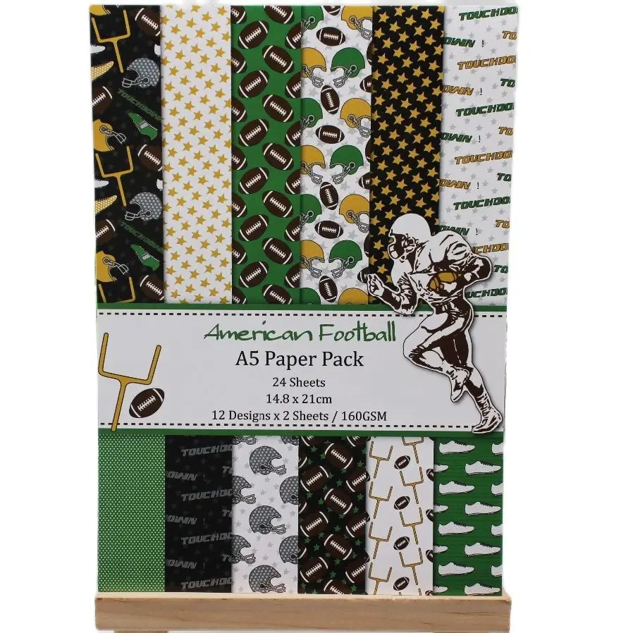

Упаковочная бумага А5, 12 листов, американский футбол, односторонняя бумага с узором для изготовления «сделай сам», скрапбукинг, бумажные под...