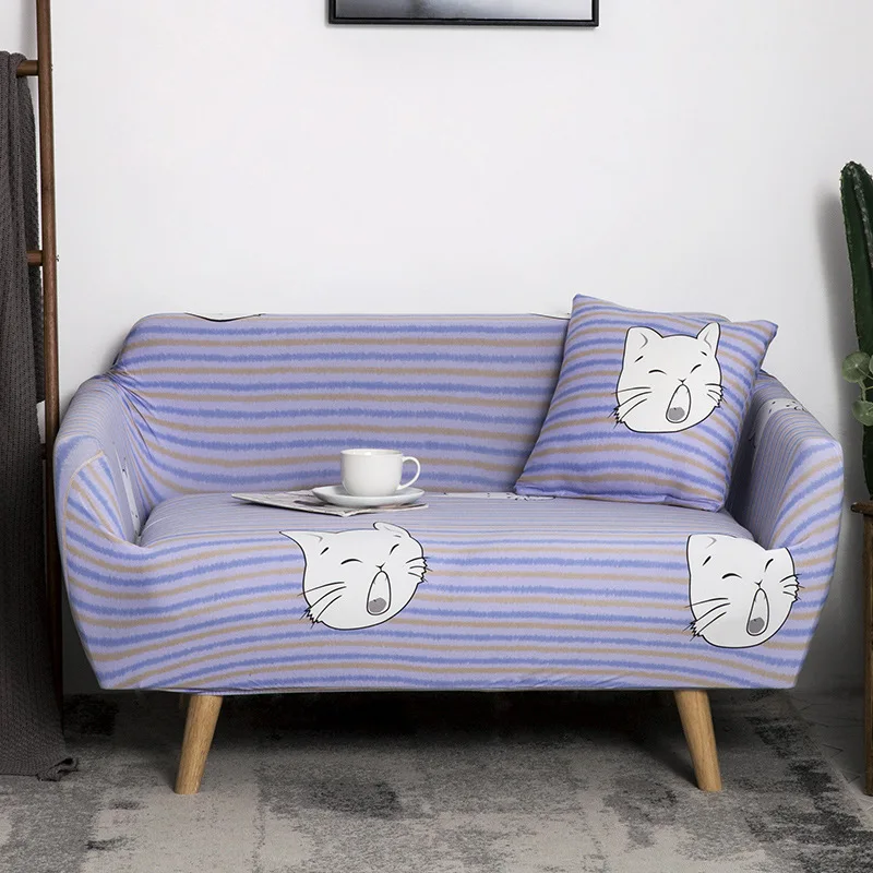 Розовый мультяшный защитный чехол для дивана чехлы гостиной угловой эластичный|