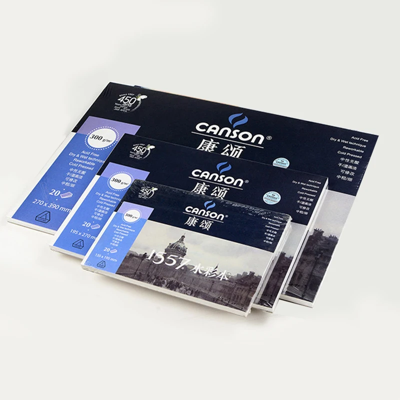 Canson 1557 Альбом для акварели 8k/16k/32k книга с пигментом односторонний герметик мелким