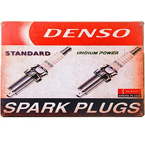 

Free Pintree Original Retro Design Spark Plugs Tin Metal Signs Wall Art | Thick Tinplate Print Poster Wall Decoration for Garage