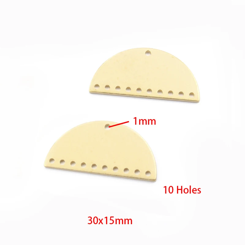 30x15mm 20 шт Необработанные латунные полукруглые с 10 отверстиями Подвески-соединители штамповка ювелирных изделий Поиск кулон ожерелье Diy серьги изготовление поставки - Цвет: 30x15mm
