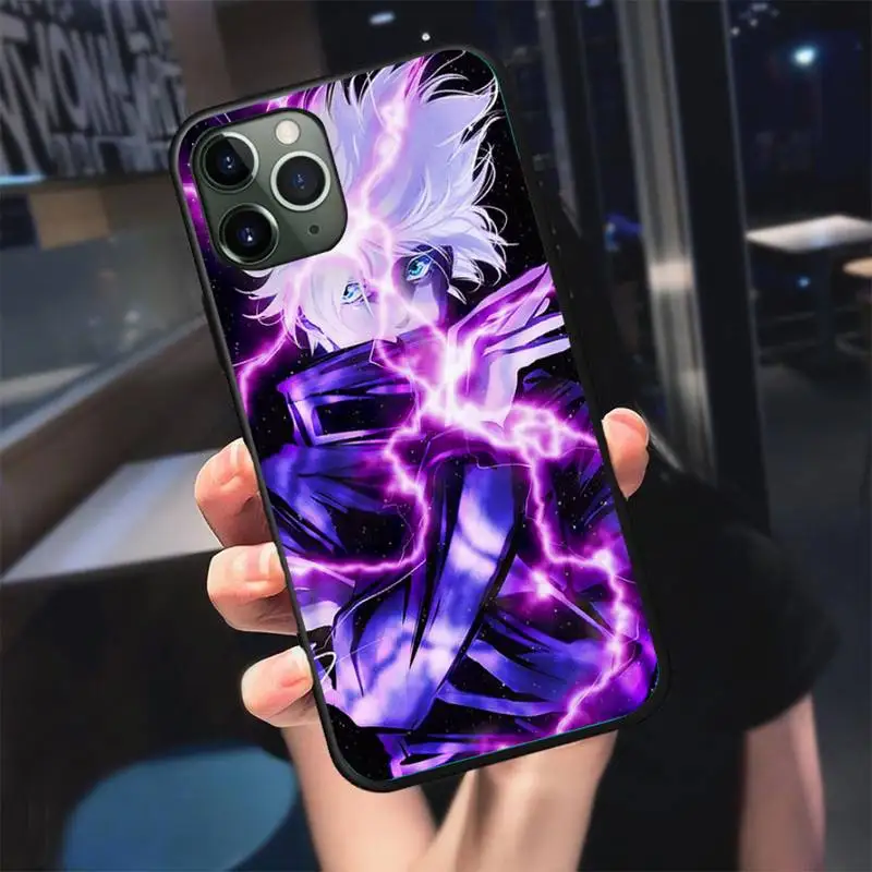 

Jujutsu Kaisen Satoru Gojo anime Phone Case For Black-Iphone 5s 6 6s 7 8 11 12 X Xs Xr Pro Plus Max Mini Fundas Cover