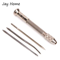 3pcs leather sewing awl with stainless steel handle for punch stitching diy handmade leather craft shoes repair sewing tools