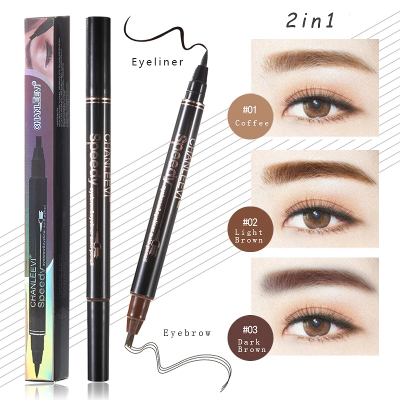 Бровей подводка для глаз в сочетании карандаш черная жидкая Водонепроницаемый 3