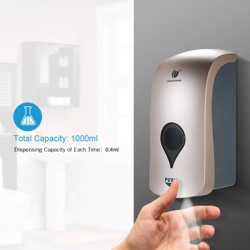 

1000ml Wall Mounted Soap Dispenser Spray Rinse-free Disinfectant Holder Alcohol Sanitizer Dispensers for Thin Liquid container