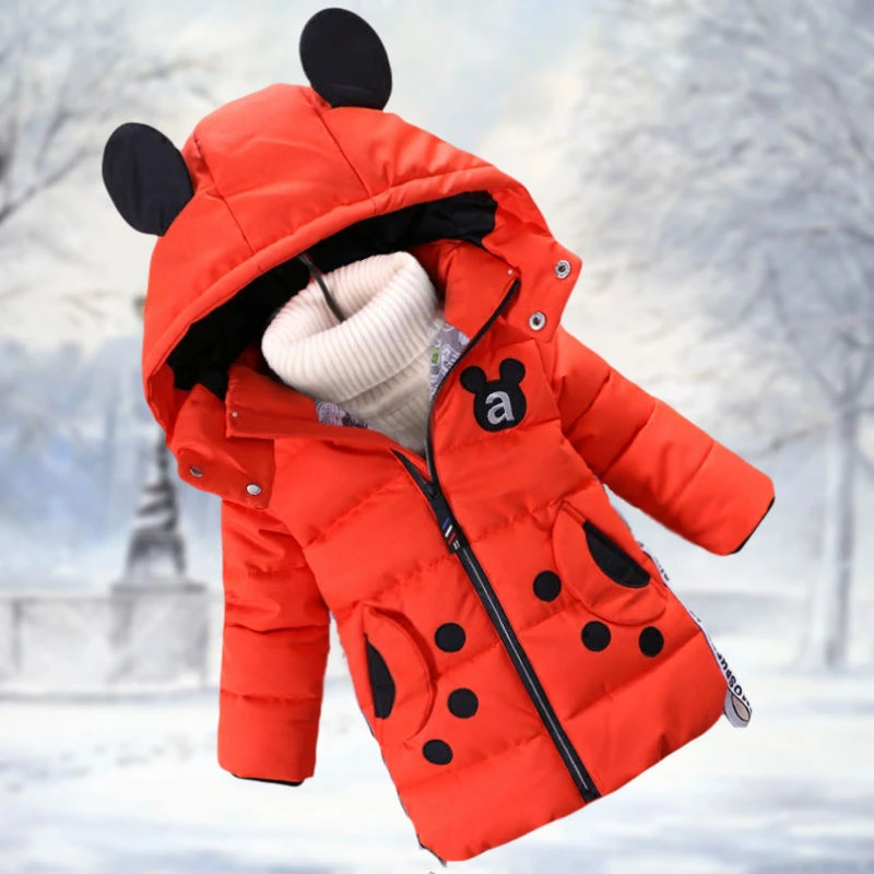 Оранжевый Children Boys Winter New Down Cotton Jackets Little Boys Outwear Clothing Kids Parka Warm Thicken Coat For Boys Clothes Suit - Цвет: Оранжевый