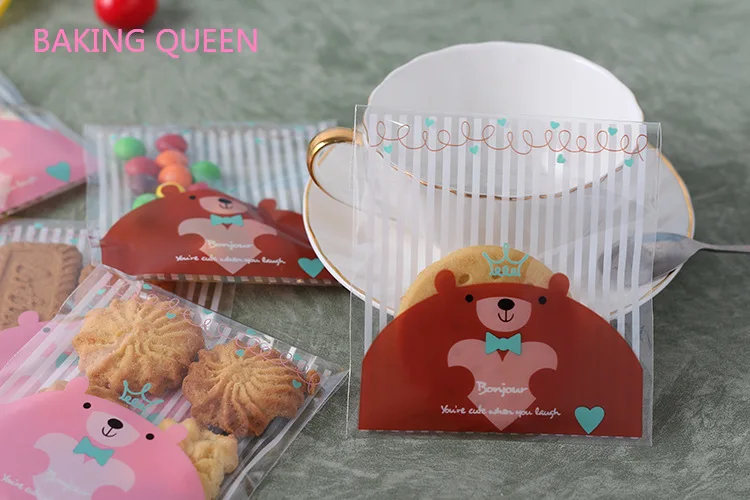 100 шт./компл. Подарочная пластиковая упаковка бисквиты для упаковки хлеба