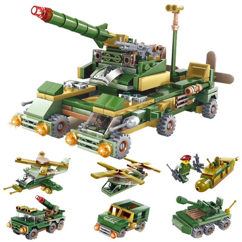 Военные серии солдат штурмовой танк транспортных средств строительные блоки