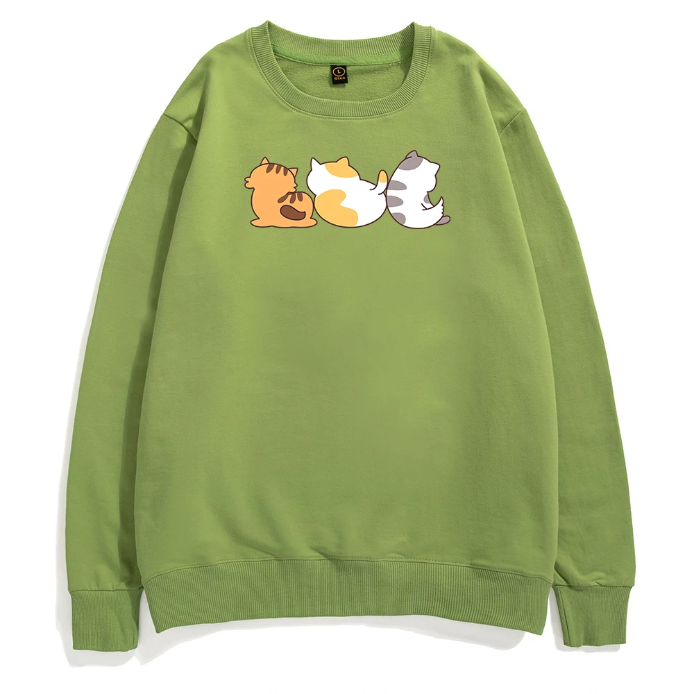 

Толстовка Kawaii С мультяшным котом, Мужская модная повседневная одежда, свитшот с милыми кошками, забавная уличная одежда в стиле хип-хоп, хло...