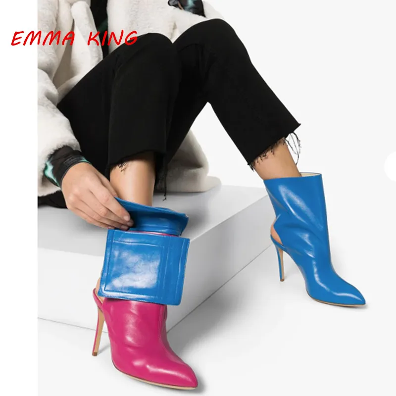 2020 новые весенние ботильоны с острым носком и ремешком на пятке Женские