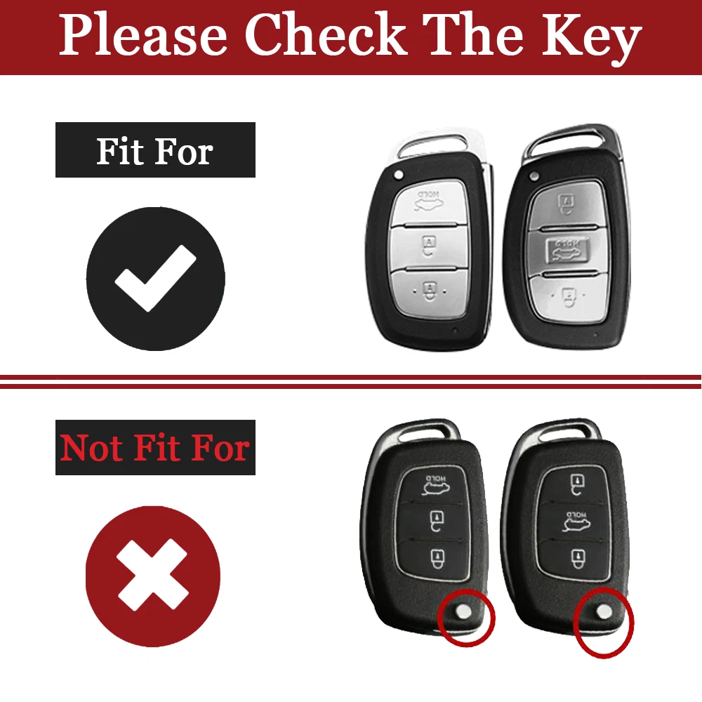 

Zinc Alloy Car Key Case For Hyundai IX30 IX35 IX20 Tucson Elantra Verna Sonata Smart Remote Cover Keychain Protect Accessories