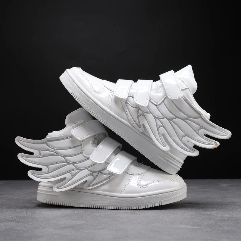 Детские белые кроссовки с крыльями ангела баскетбольные для мальчиков